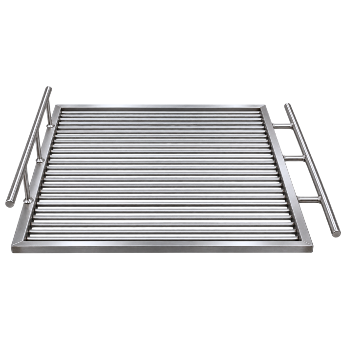 Grătar inox 605 x 500 mm, bară 8 mm, mânere fixe - Standard [2]