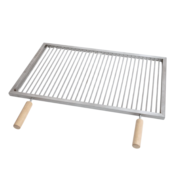 Grătar inox 700 x 450 mm, bară 6 mm, mânere detașabile - ECO [2]