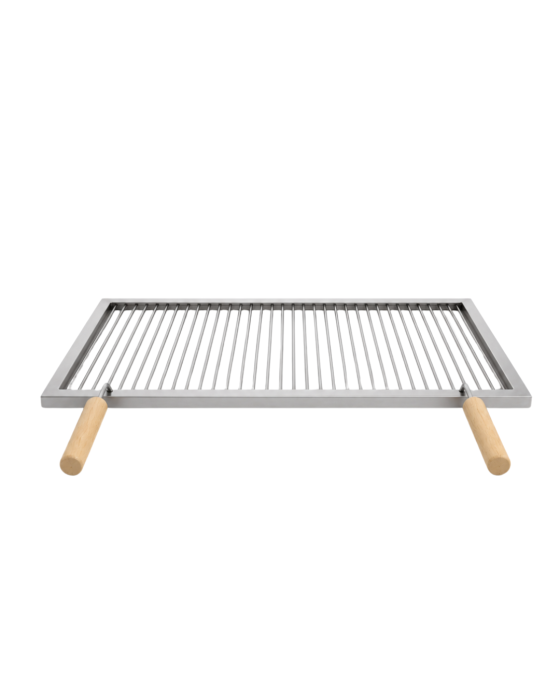 Grătar inox 750 x 450 mm, bară 8 mm, mânere fixe - Standard [2]