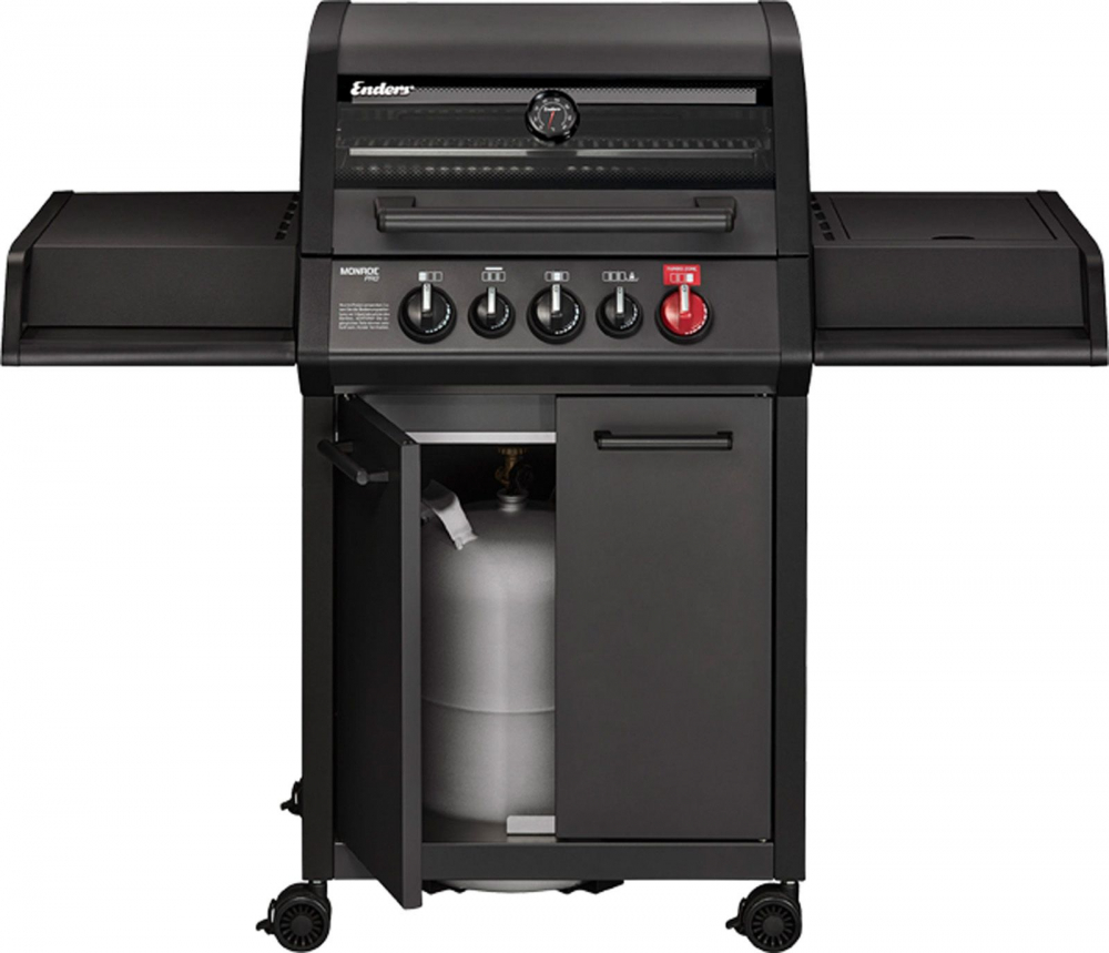 Gratar pe gaz, 3 arzatoare inox, arzator infrarosu, grile fonta, Enders Monroe Pro 3 SIK Turbo, 838133 grafit mat [4]