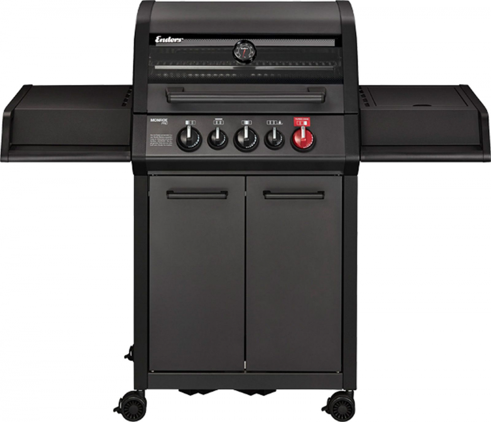 Gratar pe gaz, 3 arzatoare inox, arzator infrarosu, grile fonta, Enders Monroe Pro 3 SIK Turbo, 838133 grafit mat [2]