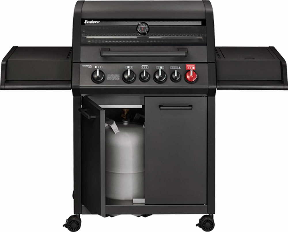 Gratar pe gaz, 4 arzatoare inox, arzator infrarosu, grile fonta, Enders Monroe Pro 4 SIK Turbo, 838533 grafit mat [4]