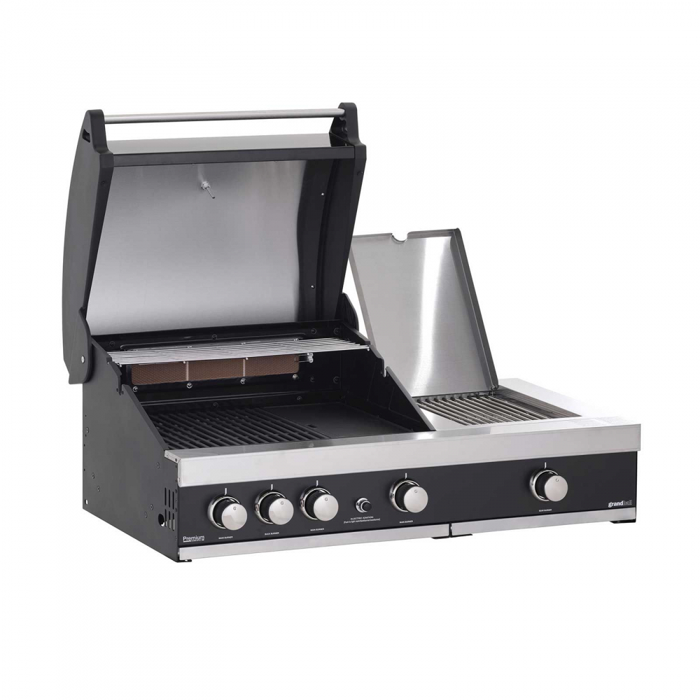 Gratar pe gaz cu 3 arzatoare din inox Grandhall Premium GT3 si arzator lateral sear burner K03000281A, incastrabil [6]