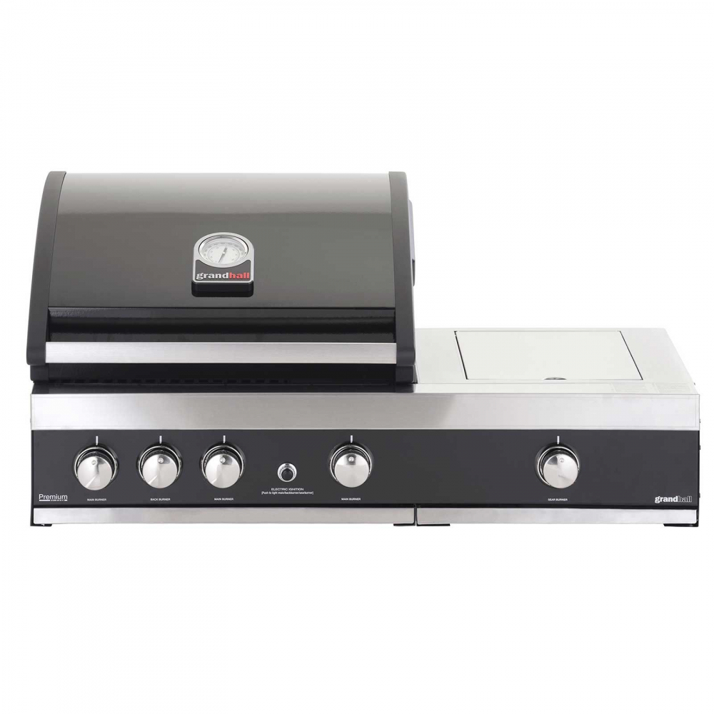 Gratar pe gaz cu 3 arzatoare din inox Grandhall Premium GT3 si arzator lateral sear burner K03000281A, incastrabil [7]