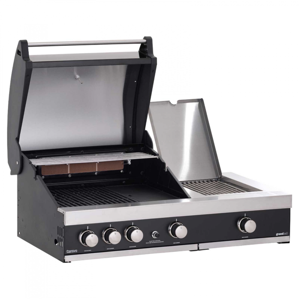 Gratar pe gaz cu 3 arzatoare din inox Grandhall Premium GT3 si arzator lateral sear burner K03000281A, incastrabil [9]