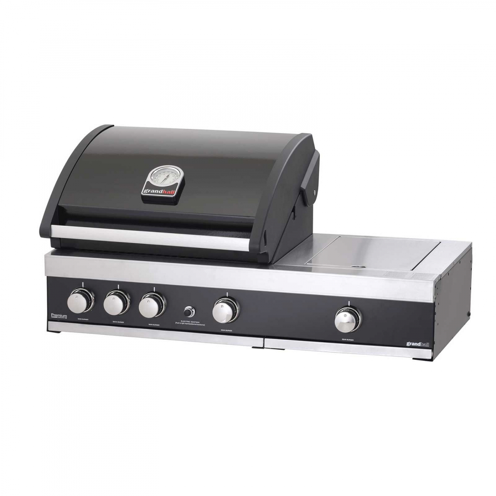 Gratar pe gaz cu 3 arzatoare din inox Grandhall Premium GT3 si arzator lateral sear burner K03000281A, incastrabil [3]