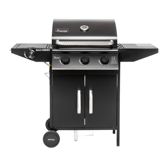 Gratar pe gaz cu 3 arzatoare din inox si arzator lateral Activa San Diego 19689GD [2]