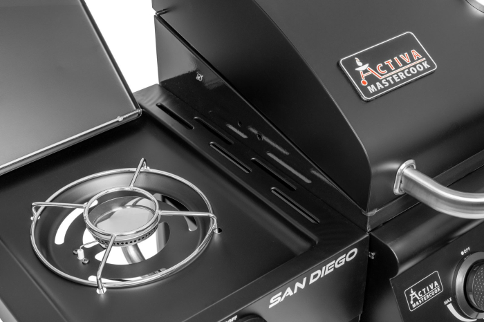 Gratar pe gaz cu 3 arzatoare din inox si arzator lateral Activa San Diego 19689GD [10]