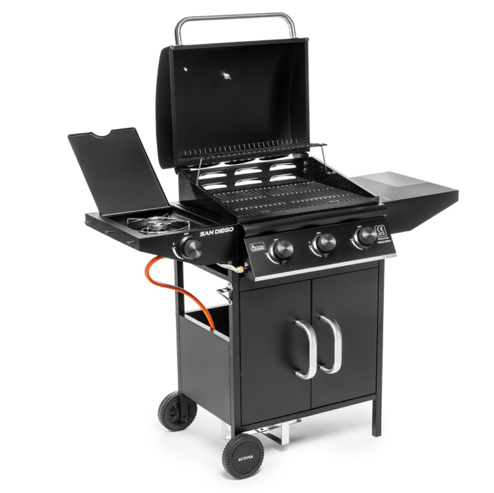 Gratar pe gaz cu 3 arzatoare din inox si arzator lateral Activa San Diego 19689GD [7]