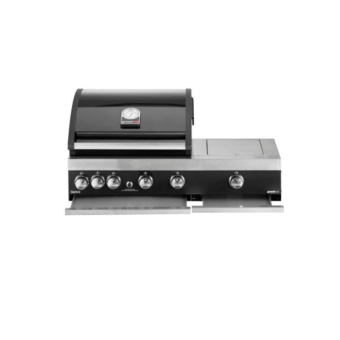 Gratar pe gaz cu 4 arzatoare din inox Grandhall Premium G4 plus si arzator lateral sear burner K04000326A, incastrabil [3]
