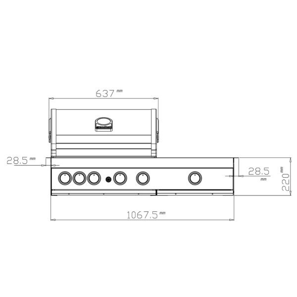 Gratar pe gaz cu 4 arzatoare din inox Grandhall Premium G4 plus si arzator lateral sear burner K04000326A, incastrabil [11]
