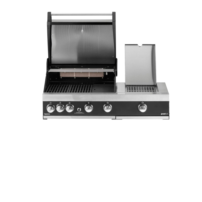 Gratar pe gaz cu 4 arzatoare din inox Grandhall Premium G4 plus si arzator lateral sear burner K04000326A, incastrabil [5]