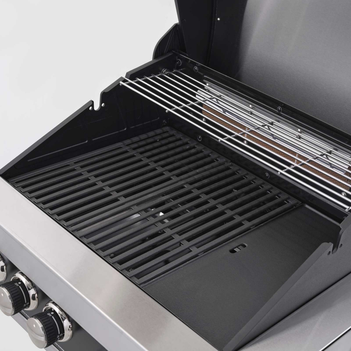 Gratar pe gaz cu 4 arzatoare din inox Grandhall Premium G4 plus si arzator lateral sear burner K04000326A, incastrabil [6]