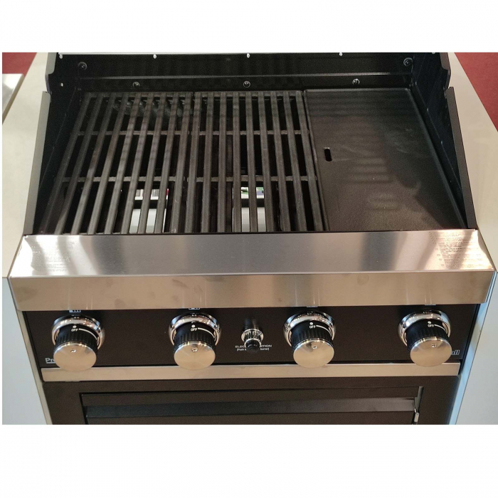 Gratar pe gaz cu 4 arzatoare din inox, incastrabil, gratare din fonta, Grandhall Grandpro Premium GT4 K04000386A [8]
