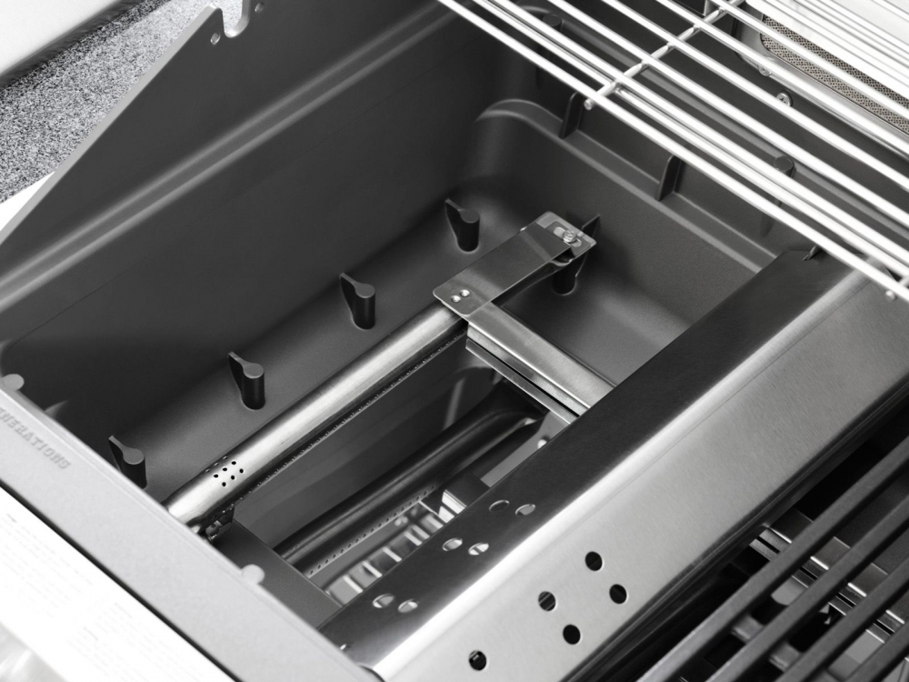 Gratar pe gaz cu 5 arzatoare 4 inox si 1 infrarosu, incastrabil, grile si plita fonta, Grandhall Pro Elite 4 K04000309A [5]