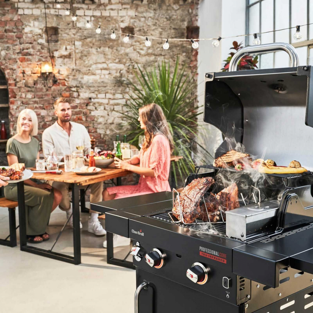 Gratar pe gaz din inox Char-Broil Professional Core B 2, grile din fonta, TRU-Infrared 140914 [10]