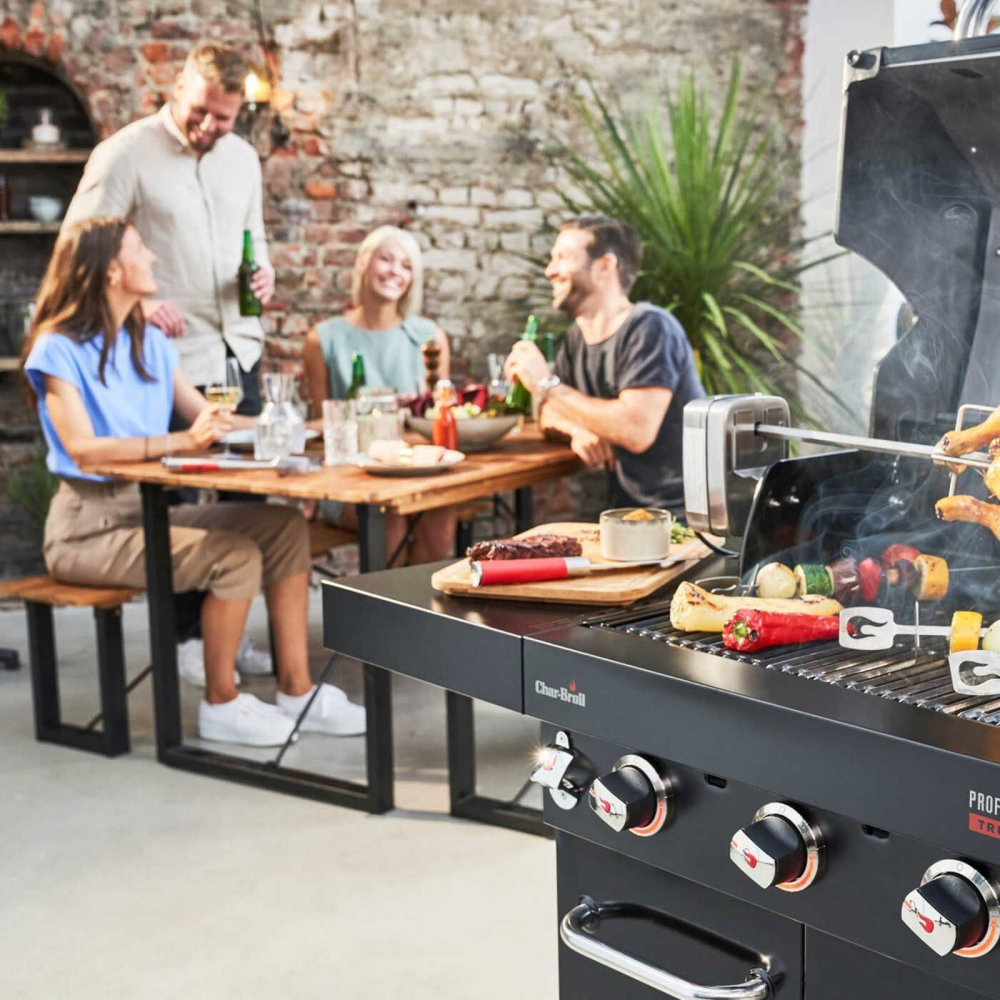 Gratar pe gaz din inox Char-Broil Professional Core B 3, grile din fonta, TRU-Infrared 140915 [14]