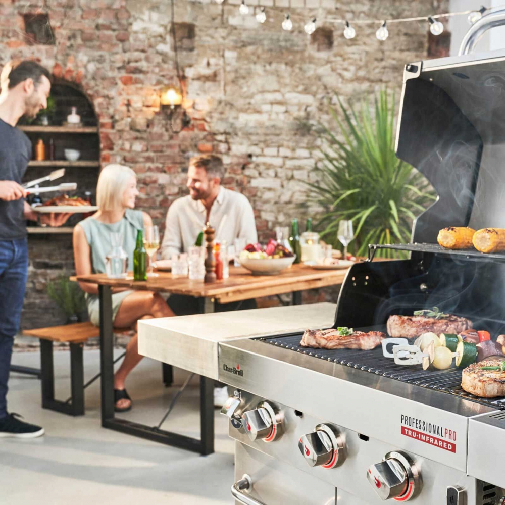 Gratar pe gaz din inox Char-Broil Professional Pro S 3, grile din fonta, sear burner, TRU-Infrared 140920 [6]