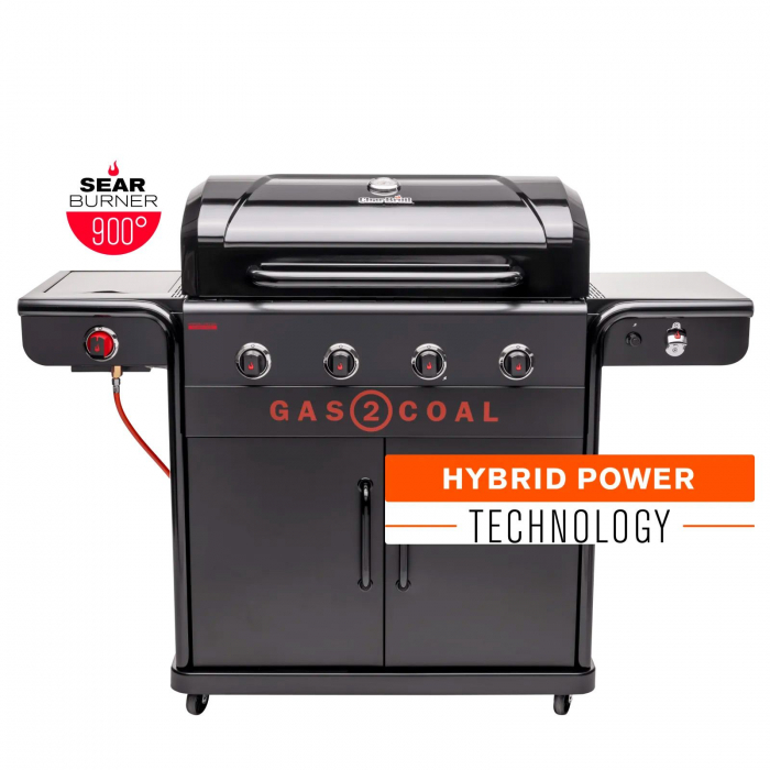 Gratar pe gaz si carbuni hibrid Char-Broil Gas2Coal 2.0 440 Special Edition, plita si sear burner 140995 [7]