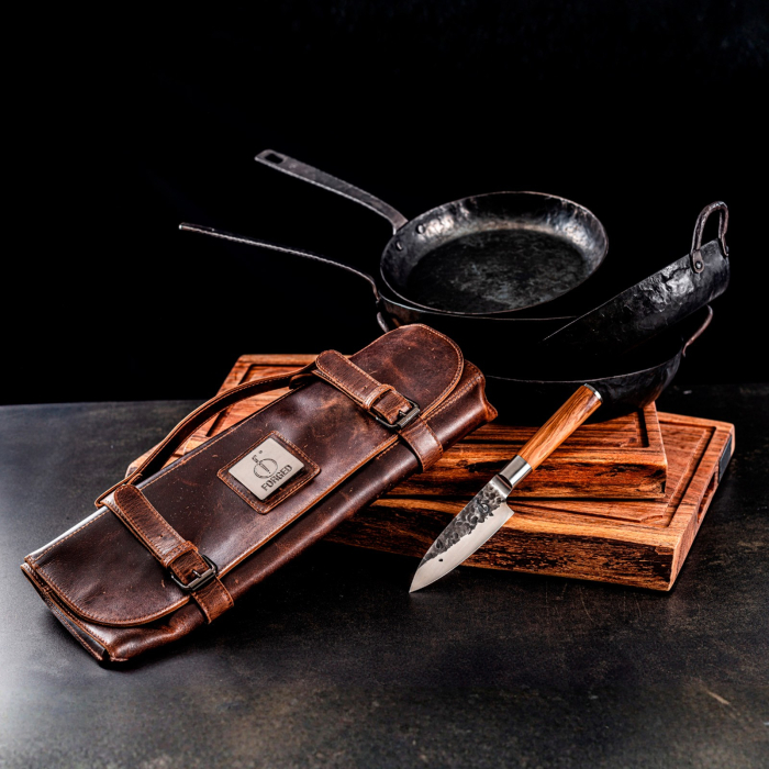 Husa din piele pentru cutite Forged ESKNIFEROLL8BROWN [5]