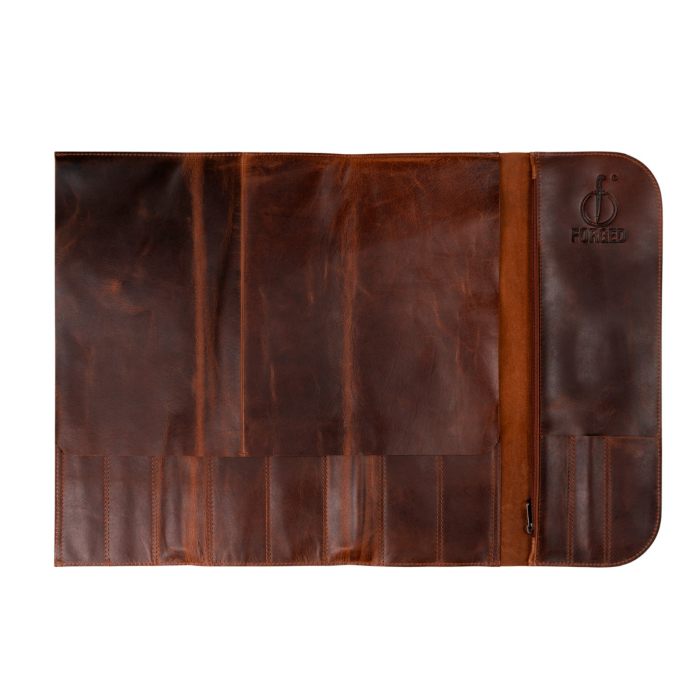 Husa din piele pentru cutite Forged ESKNIFEROLL8BROWN [2]