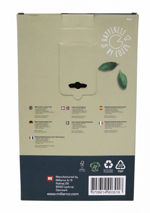 Husa pentru cuptor de pizza, gratar, masa exterior 90300 si 90522, 73 x 64 x 109 cm, material rezistent UV, negru Cozze 90301 [10]