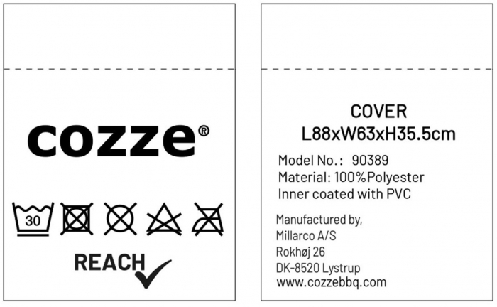 Husa pentru plancha 800 din material rezistent la UV Oxford negru Cozze 90389 [4]
