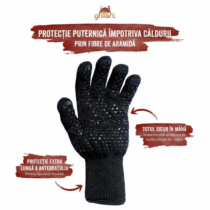 Manusi din bumbac si aramida pentru gratar Grillart Black Edition GA-1002-2 [3]