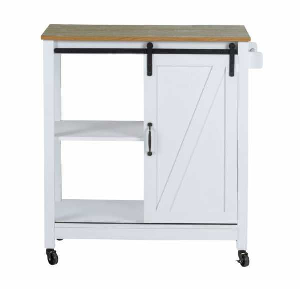 Mini bar alb cu 3 rafturi si usa, MDF si lemn, 80 x 88,5 x 40 cm, Wenko Country House 54130100 [4]