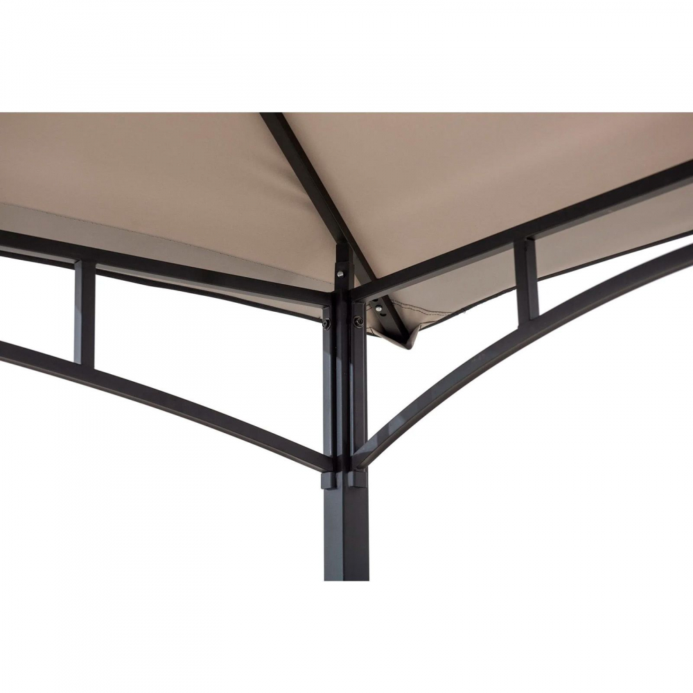 Pavilion gazebo din otel pentru gratar cu copertina Sunjoy Linas 244cm x 152cm negru/gri deschis A103002202 [9]