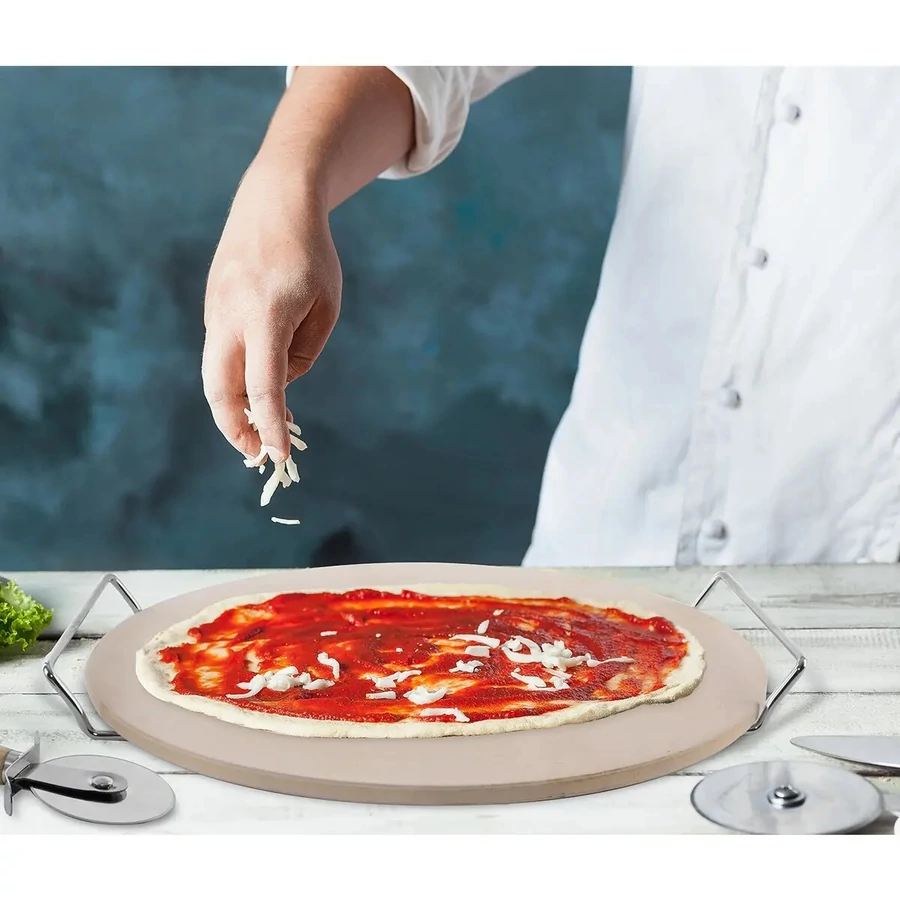 PIATRA DE COPT CU PIZZA 33 cm CU TAIETOR [3]
