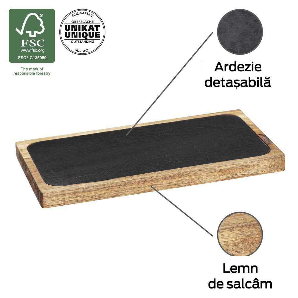 Platou servire / tocator din lemn de accacia Ava Wenko Black Outdoor Kitchen 55103100 [3]