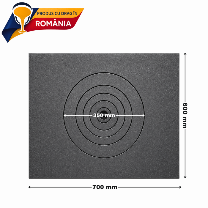 Plită din fontă 700 x 600 mm cu un ochi central [2]