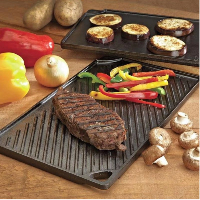 PLITA DIN FONTA CU 2 FETE NETEDA SI GRILL 42,5 x 24 CM LODGE L-DP3 [4]