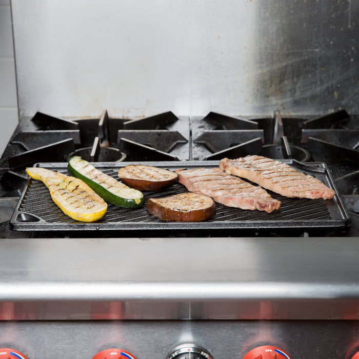 Plita din fonta cu 2 fete neteda si grill Lodge 42,5 x 24 cm L-DP3 [12]