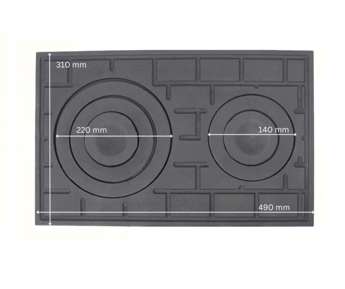 Plita din fonta cu doua ochiuri 490 x 310 mm [3]