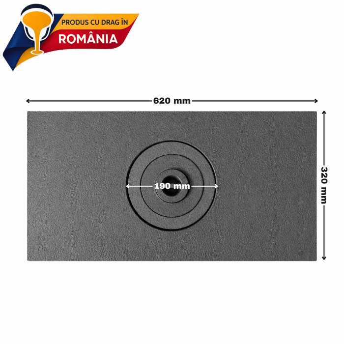 Plită din fontă cu un ochi 620 x 320 mm [2]