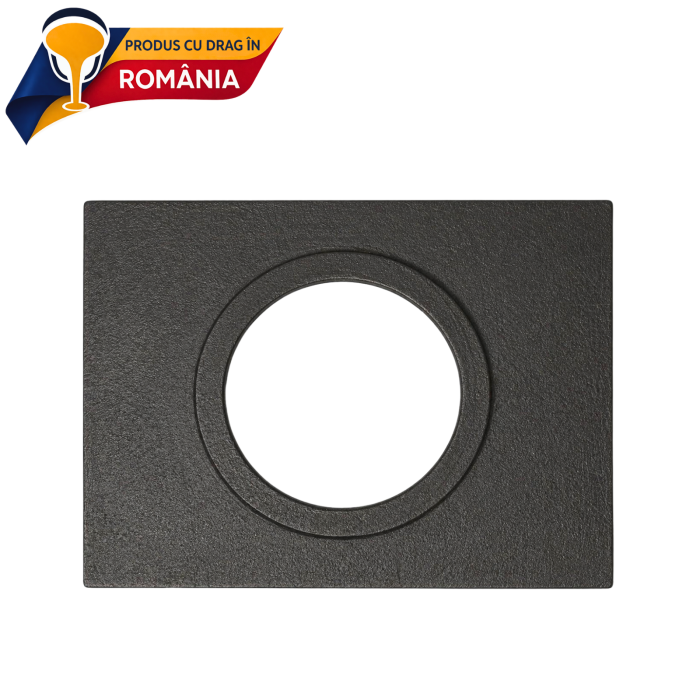 PLITĂ DIN FONTĂ CU UN OCHI ȘI BORDURĂ 550 x 395 mm [4]