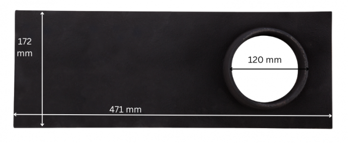 Plita din fonta fara rama cu gat burlan 471 mm x 172 mm [2]