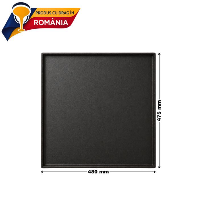 PLITĂ DIN FONTĂ NETEDĂ CU BORDURĂ 480 x 475 mm [2]