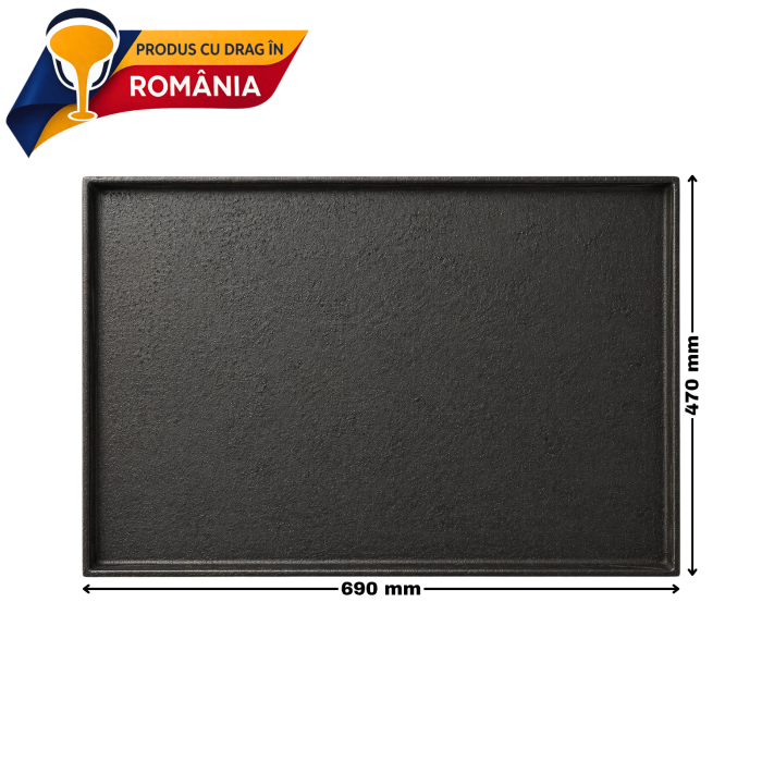 PLITĂ DIN FONTĂ NETEDĂ CU BORDURĂ 690 x 470 mm [2]
