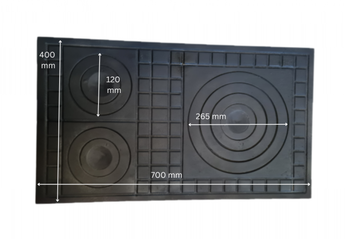 Plita fonta cu trei ochiuri 700 x 400mm [2]