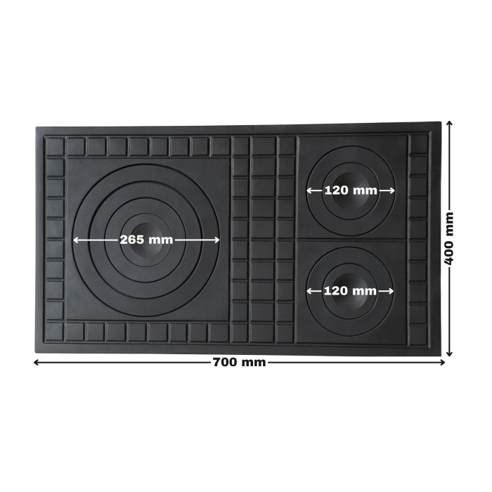 Plita fonta cu trei ochiuri 700 x 400mm [2]