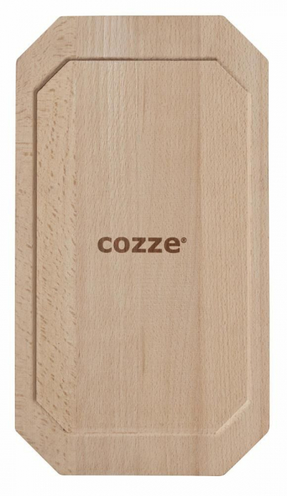 Plita reversibila din fonta cu doua fete grill sau neteda cu suport din lemn pentru servire Cozze 16,5 x 33 cm 90326 [6]