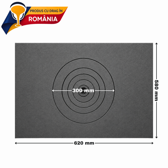 Plită tip placă din fontă cu un ochi 620 x 580 mm [2]