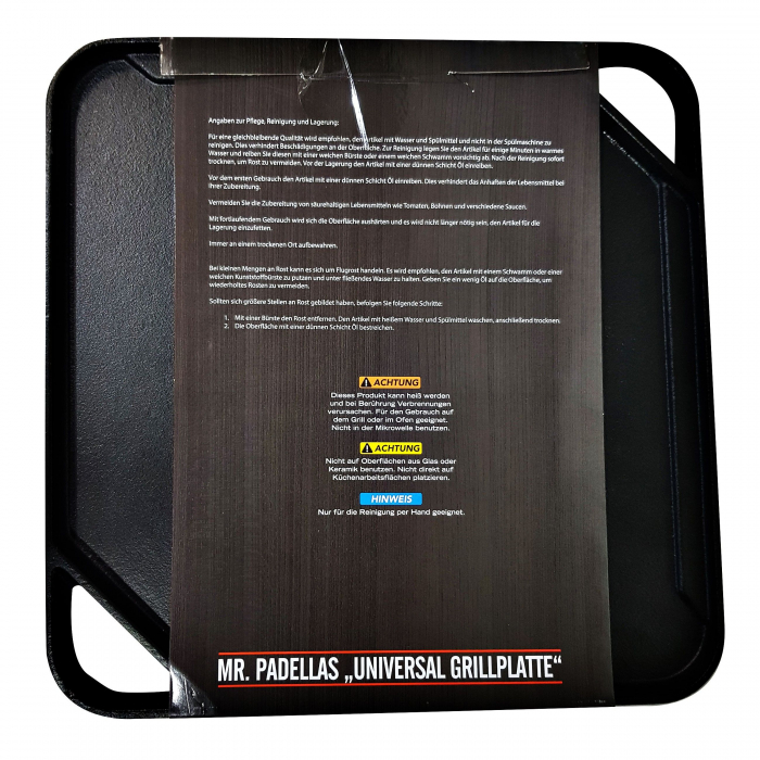Plita universala din fonta cu 2 fete neteda si grill 26 x 26 cm Mr. Padelllas Activa 20020 [2]