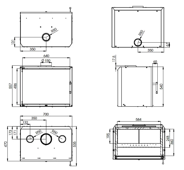 Șemineu Hitze CUBO 700 – 70×54, 8kW [5]