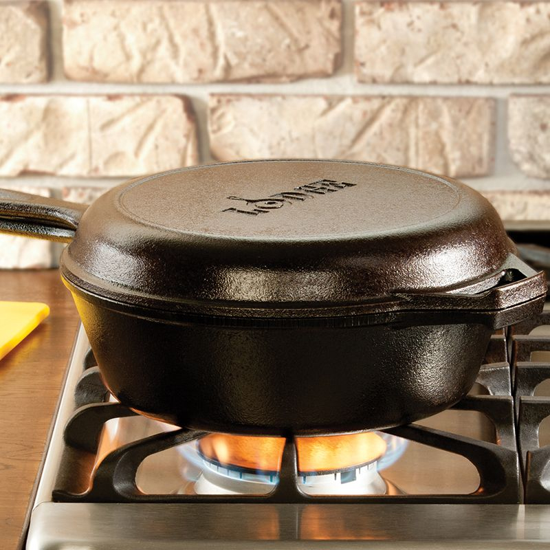 Set 2 tigai din fonta cu maner Lodge Combo Cooker 26 cm L-LCC3 [9]