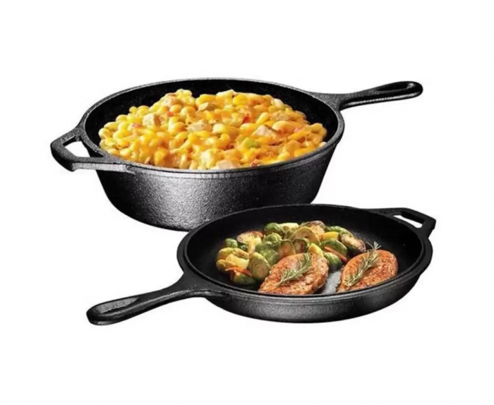 SET 2 TIGAI DIN FONTA CU MANER LODGE COMBO COOKER 26 CM L-LCC3 [3]