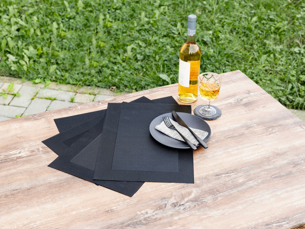 Set 4 bucati suport de farfurie 45x30 cm Wenko Diana negru 54051100 [5]